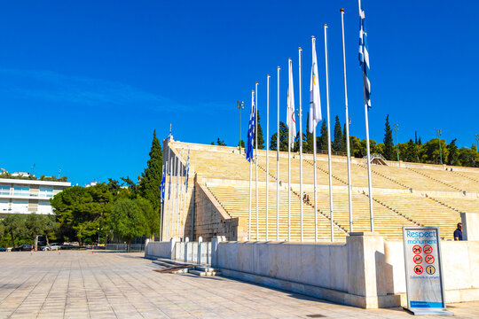 Famous Panathenaic Stadium of the first Olympic Games Athens Greece.