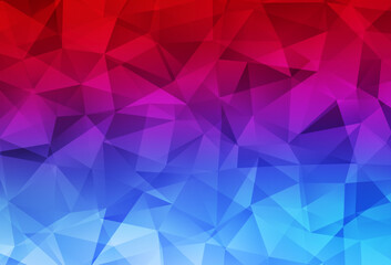 Light Blue, Red vector triangle mosaic texture.
