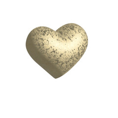 3d heart made of gold