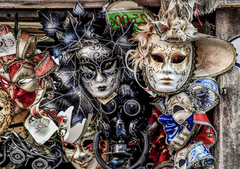 venetian carnival mask on black background, digital photo pictur