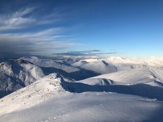 Fototapeta premium snow covered mountains in winter