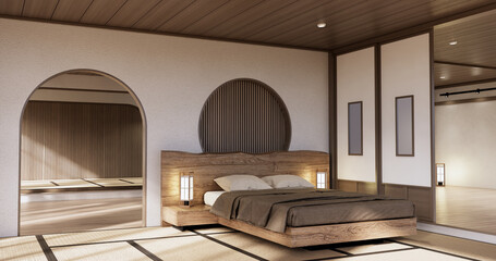 Minimalist wabi sabi interior mock up design, room muji sytle