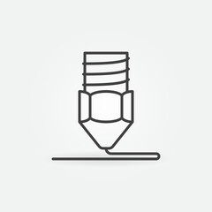 3D Printer Nozzle vector Additive Manufacturing concept linear icon