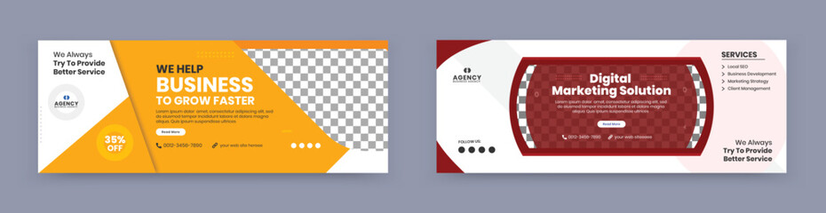 Digital marketing corporate business webinar social media facebook cover web banner template