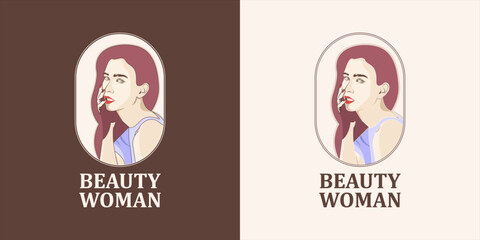 Beautiful women aesthetic logo template