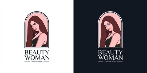 Beautiful women aesthetic logo template