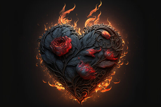 Download Fiery S Letter Heart Wallpaper | Wallpapers.com