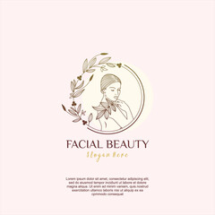 Beautiful women's skin care and leaves