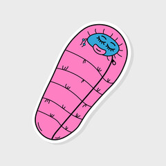 Sticker sleeping bag in pink y2k