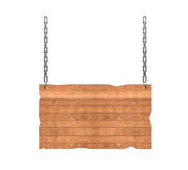 Wooden board held by chains