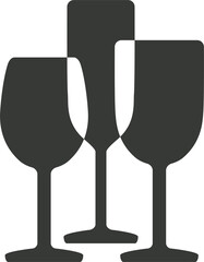 Three wine glasses