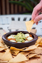 nachos and guacamole