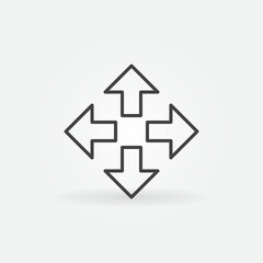 Arrows vector Scaling concept outline icon or sign