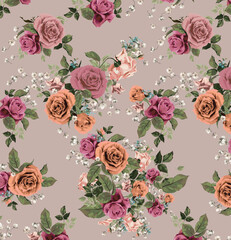 pink background pale color roses