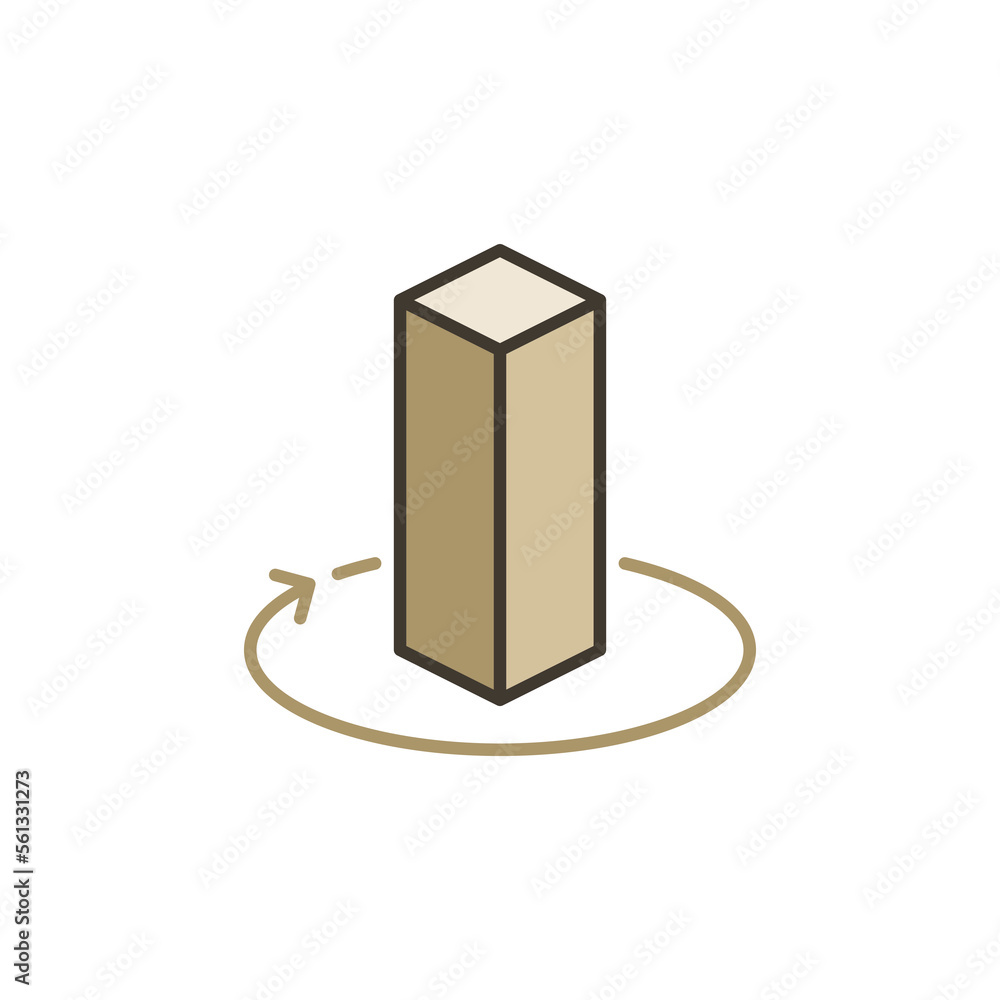Poster cube inside round arrow vector concept colored icon