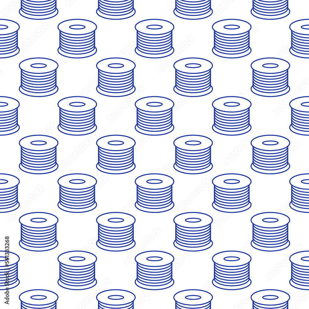 Poster filament plastic material vector concept seamless pattern in outline style