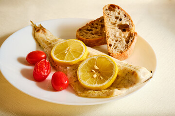 Fish fillet on plate