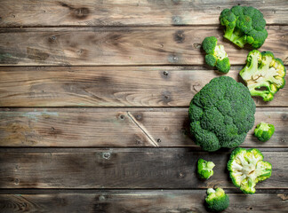 Pieces of fresh broccoli.
