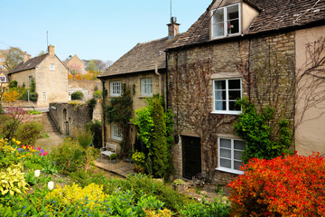 Fototapeta na wymiar Scenic Chipping Steps of the Cotswolds village of Tetbury during springtime, England
