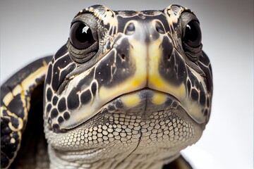 Close up of a Diamondback Turtle isolated on a white background