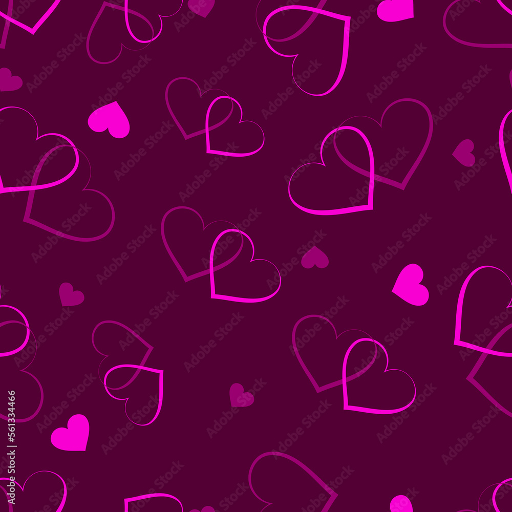 Poster seamless repeat pattern of hearts