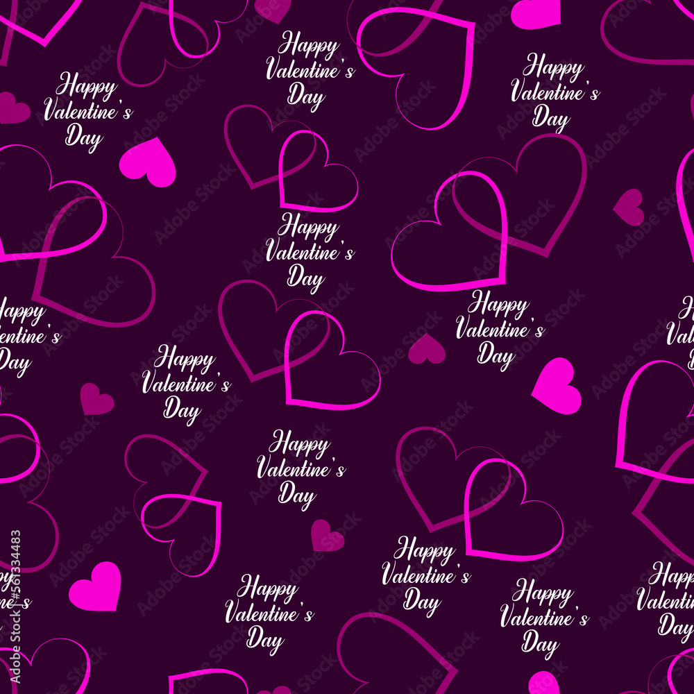 Poster seamless repeat pattern of hearts