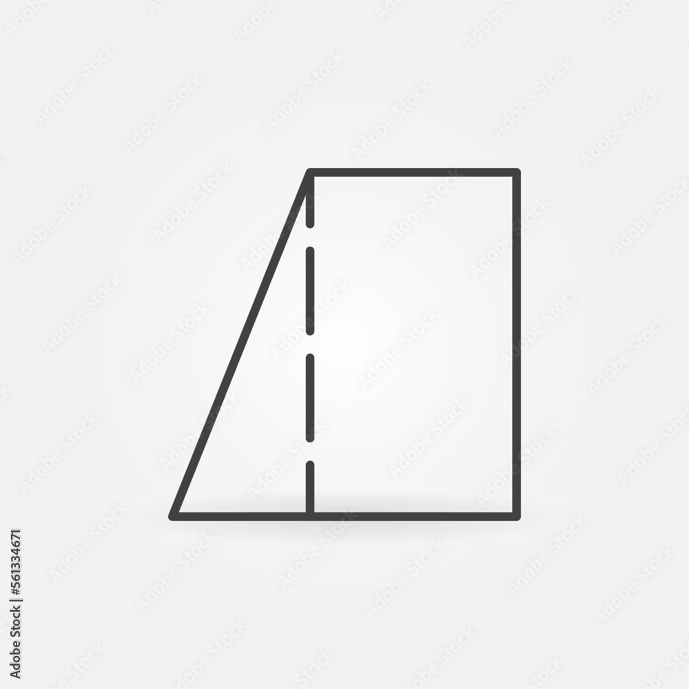 Poster rectangular trapezoid vector geometric shape concept outline icon