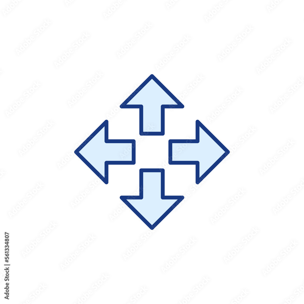 Poster scaling arrows vector concept colored minimal icon or sign