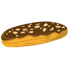 Chocolate eclair icon cartoon vector. Dessert food. Pastry bakery