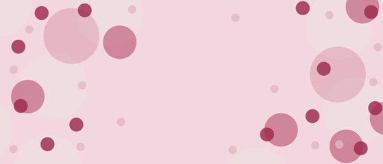 Pink polka dot background with place for text.