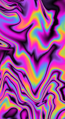 Abstract psychedelic background with rainbow smudges and stains, like on gasoline film. Vertical format for stories and posts.