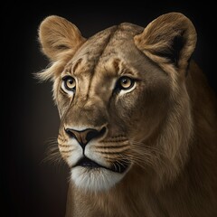 Majestic lion portrait, ultra realistic, Generative Ai - obrazy, fototapety, plakaty
