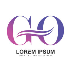 GO monogram logo initial letters