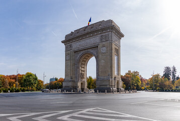 Fototapeta na wymiar Arch of Triumph of Bucharest