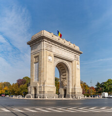 Fototapeta na wymiar Arch of Triumph of Bucharest