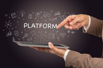 Close-up of a touchscreen, social media concept