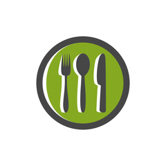The plate as a symbol. Illustration of a plate as a symbol of restaurants and healthy food - 561338052