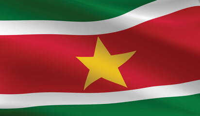 Suriname flag background.Waving Suriname flag vector