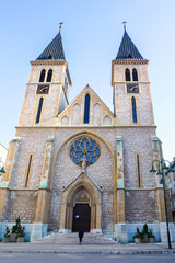 Obraz premium Sacred Heart Cathedral (Katedrala Srca Isusova) in Sarajevo - Bosnia and Herzegovina 