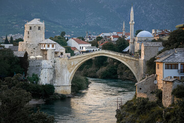 Fototapeta na wymiar Mostar bridge in Bosnia and Herzegovina
