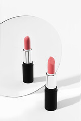 Stylish presentation of a beautiful red lipstick 