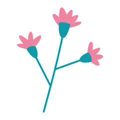 Carnation flower, cartoon style. Trendy modern vector illustration isolated on white background, hand drawn, flat