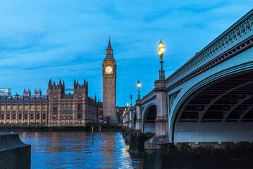 Big Ben Tower and Westminster Parliament House in London