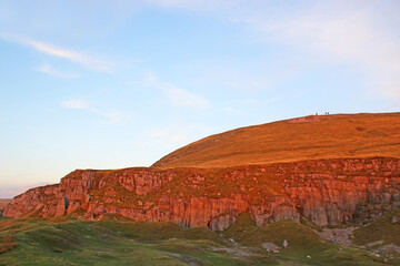 Black Mountain quarry Wales in evening light	