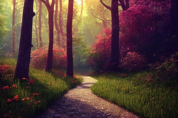 Path through a Spring Forest (Generative AI)