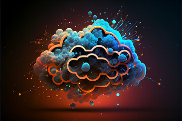 Cloud computing concept.Abstract cloud connection technology background. High quality illustration