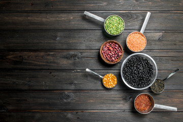 Healthy food. Big various of legumes .