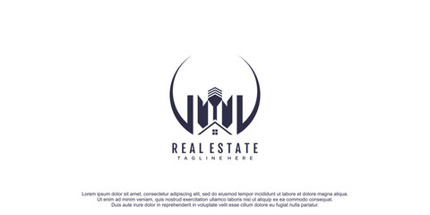 Real estate logo with creative design icon vector illustration