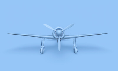 Fototapeta vintage military aircraft in minimalism concept on pastel background obraz