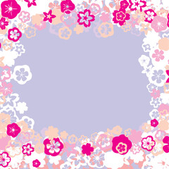 Pink Cherry blossom vector Illustration with copyspace i the middle